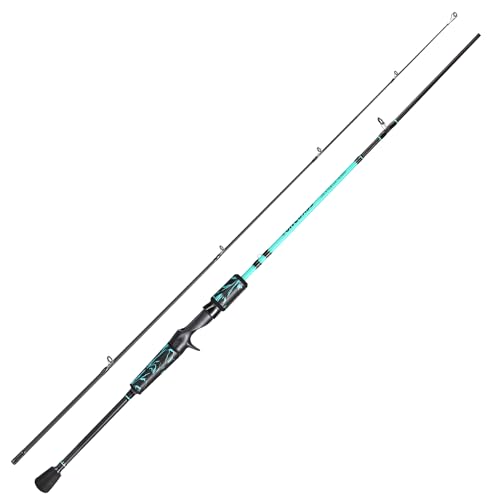One Bass Spinning Rod & Casting Rod, High Performance IM6 Graphite Fishing Pole for Bass Fishing,2- Piece Desgin for Travel - size: 7'0"-MH-Fast, style: Casting