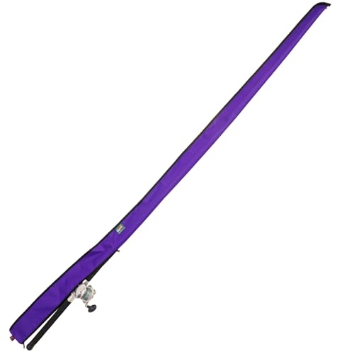 Full-Enclosure Fishing Rod Sleeve Bag Cover Sock Protector. Fits Conventional & Spinning Rods. Made in USA - color: Purple, size: 5' 6" feet (66 inches long), style: 8 inches in circumference