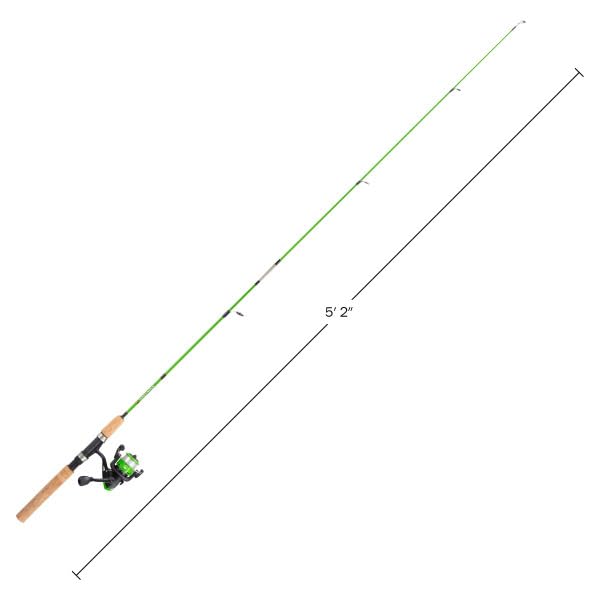 Fishing Rod and Reel Combo - Kettle Series Fiberglass Pole with Spinning Reel, Cork Handle, and Beginners Tackle Kit by Wakeman