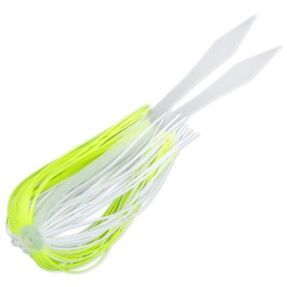 Dr.Fish 15 Pack Replacement Jig Skirts with Tail 88-Strands Silicone Quick Change Fishing Umbrella Skirts for Spinnerbaits Bass Jig Lure Making Supplies - color: White/Chartreuse-15 Pack
