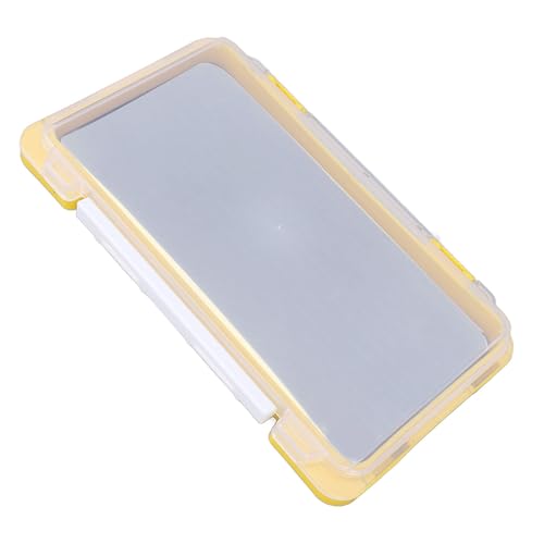 Fishing Jig Box, Plastic Slim Foam Insert Fishing Hook Storage Organizer Box Yellow Fishing Tackle Box for Lure Boxes Terminal Tackle Storage