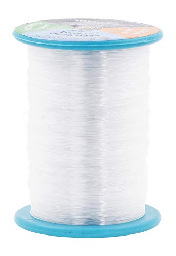 Mandala Crafts 0.8mm Clear String Seed Beads Monofilament Beading Thread | 328 Yds, Durable Invisible Wire, Strong Fishing Line, for Glass Beads, Hanging, Heavy Ornaments, Bracelets, Jewelry Making - size: 0.8mm 328 Yards