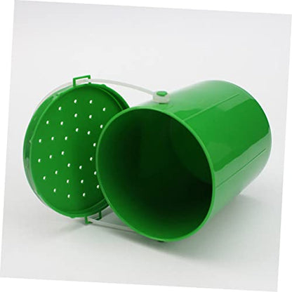 UPKOCH 2pcs Breathable Fishing Bait Bucket for Live Worms and Maggots Durable Plastic Lures Container with Handle Lightweight and Portable Fishing Tool for Outdoor Use