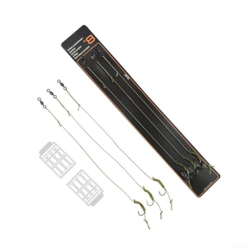 Fishing Hair Rigs Stainless Steel Carp Hooks with Swivel Curved Shank Barbed Fishhooks Pre Tied Fishing Line Set for Boilies Pellets Floating Baits Angling Terminal Tackle(3pack#2) - color: 3pack#2