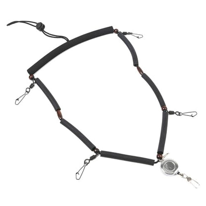 COOLHOOD Fishing Tool Holder Lanyard Fly Fishing Accessories Multifunction Fly Fishing Lanyard Necklace with Clip and Retractor Fishing Lanyard for Fly Fishing Accessories