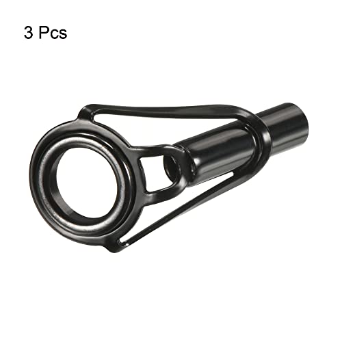 PATIKIL Tube Dia Fishing Rod Tips Repair Kit, Stainless Steel Black Guide Ring for Fishing - size: 4.0mm