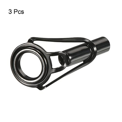 PATIKIL Tube Dia Fishing Rod Tips Repair Kit, Stainless Steel Black Guide Ring for Fishing - size: 4.0mm