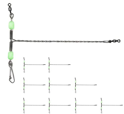 Bottom Fishing Rigs Wire Trace: 10pcs Heavy Duty Steel Drop Leader for Surf and Saltwater Gear
