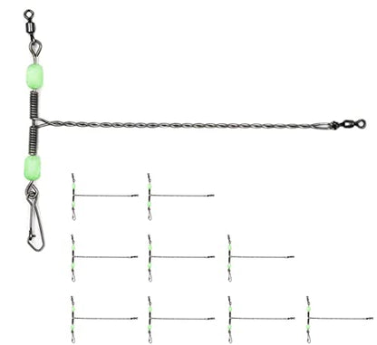 Bottom Fishing Rigs Wire Trace: 10pcs Heavy Duty Steel Drop Leader for Surf and Saltwater Gear