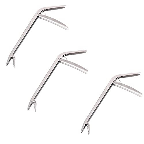SEIWEI Fishing Hooks Remover Extractor Rivers Freshwater Saltwater Fishing Grabber Tool Stainless Steel Fish Holder Fishing Tongs Silver Portable - color: 3PCS
