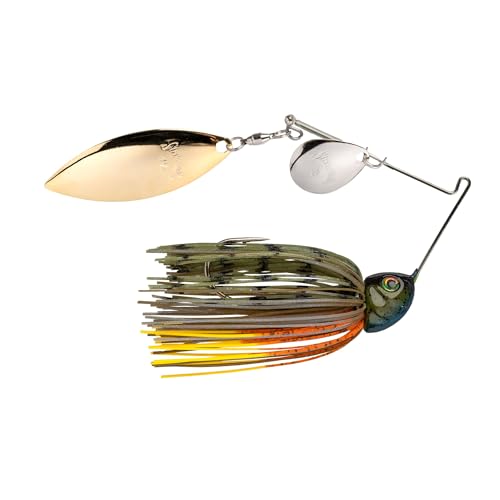 Strike King (TGHCSB12CW-234) Tour Grade Heavy Cover Spinnerbait Fishing Lure, 1/2-Ounce, Size 5/0 Gamakatsu Siwash Hook, Colorado/Willow Blades, Contoured Head, Hand-Tied Skirt, Bluegill