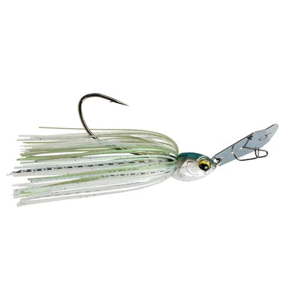 6th Sense - Jigsaw Bladed Jig for Bass Fishing, Vibrating Swim Jig, Reaction Bite Bait - color: Pro Green Shad, size: 3/8oz.