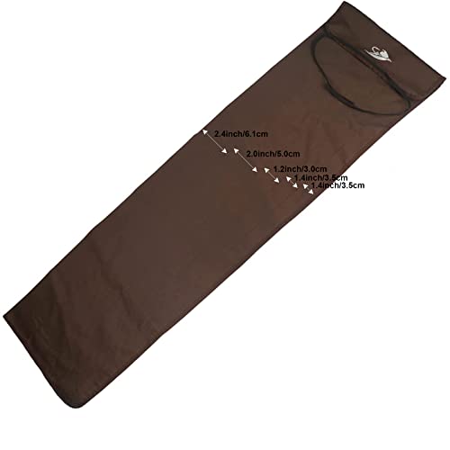 Aventik Fly Fishing Rod Bag Fishing Rod Sleeve Cover Pole Sock Glove Protector Bag Pouch with 5 Compartments - color: khaki+coffee, size: 31inch/79cm