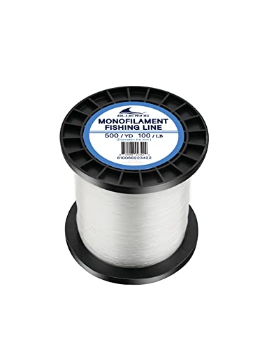 BLUEWING Monofilament Fishing Line Clear Mono Fish Wire Thin Diameter String 6-400 lbs, 50-3000 Yards - color: 01-Clear, size: 0.9mm/100lb/500YD