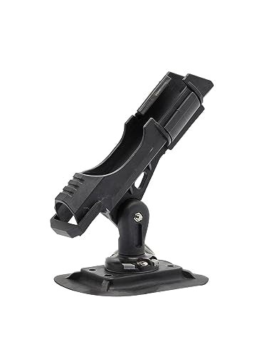 Extreme Max 3006.8618 Fishing Rod Holder with Easy-Install Universal Mounting Bracket for Inflatable Boat, Black