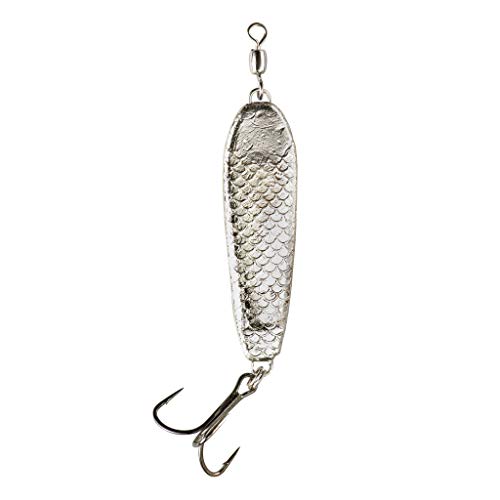 War Eagle Jigging Spoon Fishing Lure with Built-in Swivel and EWG Treble Hook - color: Nickel, size: 1/2 oz