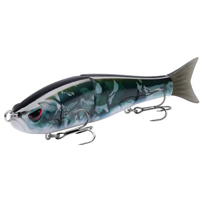 Bassdash SwimShad Glide Baits Jointed Swimbait Bass Pike Salmon Trout Muskie Fishing Lure - color: Black Camo, size: 7in/2.2oz