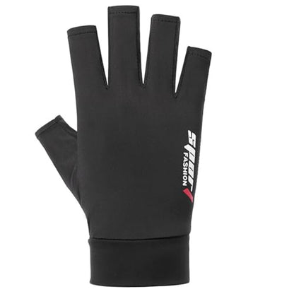 UTOWO Mens Spring/Summe Half Finger Gloves Outdoor Hiking Driving Cycling Riding Breathable Sunblock Gloves UV Protection - color: Black