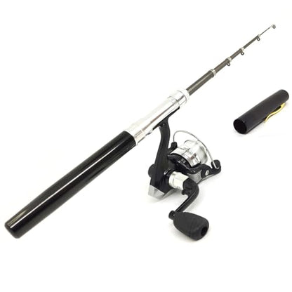 Pocket Mini 38inches Telescopic Pen Fishing Rod and Reel Combo, Portable Fishing Pole with Line Lure Hook for River Lake Reservoirs Ice Etc - color: Fishing Rod and Reel Combos