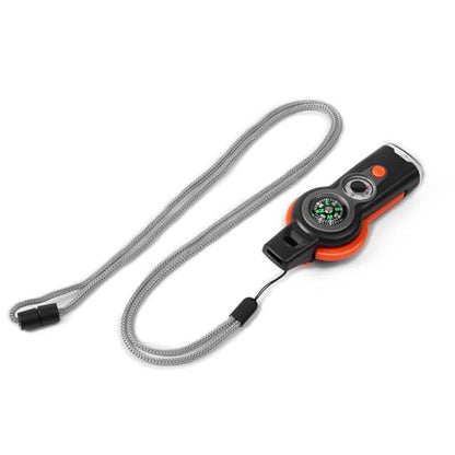 Emergency Survival Function Whistle, Outdoor Multifunctional Tool Safety Whistle with Lanyard, Ideal for Kayaking, Boating, Hiking, Camping, Climbing, Hunting, Fishing, Rescue Signaling - color: orange&black1pcs