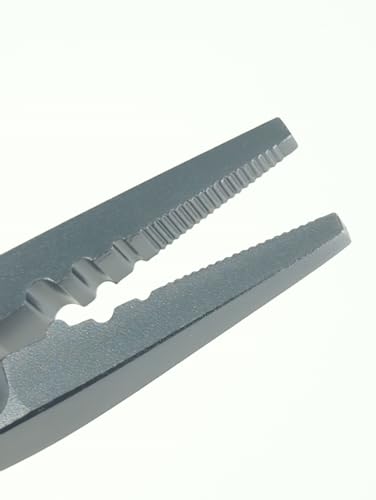 SE 6.5 Inch Aluminum Rust-proof Spring-Loaded Fishing Pliers with Crimper Tungsten Carbide Cutter - FP020A - color: Titanium