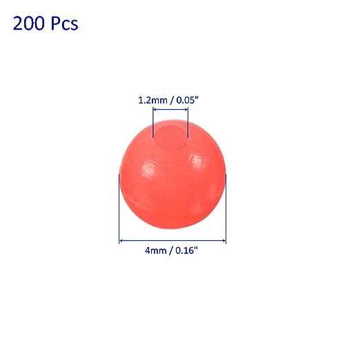 M METERXITY Glow Fishing Beads - Plastic Luminous Round Bait Egg Lure Rigs Apply to Outdoor Tackle Tool - color: Red, size: 4mm