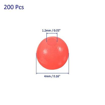 M METERXITY Glow Fishing Beads - Plastic Luminous Round Bait Egg Lure Rigs Apply to Outdoor Tackle Tool - color: Red, size: 4mm