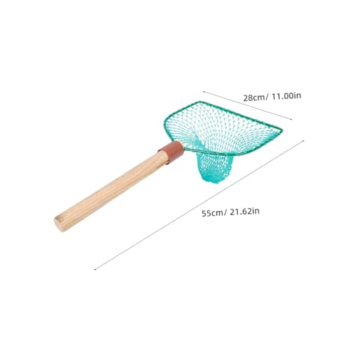 Wood Handle Fishing Net 30cm Large Mesh Wear-Resistant Handheld Fishing Basket Saltwater Freshwater Fish Landing Sturdy Net Home Outdoor