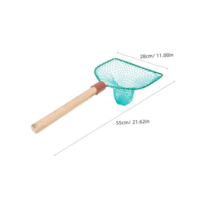 Wood Handle Fishing Net 30cm Large Mesh Wear-Resistant Handheld Fishing Basket Saltwater Freshwater Fish Landing Sturdy Net Home Outdoor