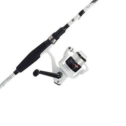 Abu Garcia 6’ Ike Dude Youth Fishing Rod and Reel Spinning Combo, 2-Piece Rod, Size 30 Reel, Right/Left Handle Position,White - style: Ike Dude Spinning (New Model)