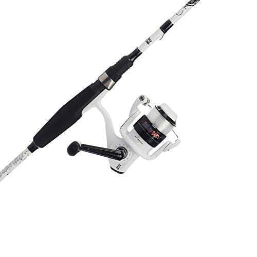 Abu Garcia 6’ Ike Dude Youth Fishing Rod and Reel Spinning Combo, 2-Piece Rod, Size 30 Reel, Right/Left Handle Position,White - style: Ike Dude Spinning (New Model)