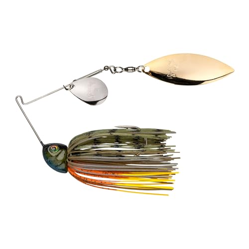 Strike King (TGHCSB12CW-234) Tour Grade Heavy Cover Spinnerbait Fishing Lure, 1/2-Ounce, Size 5/0 Gamakatsu Siwash Hook, Colorado/Willow Blades, Contoured Head, Hand-Tied Skirt, Bluegill