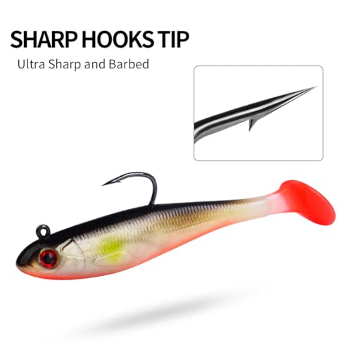 2.5in/0.21oz Swim Baits for Bass Fishing 6pcs Fishing Bait for Freshwater Saltwater Trout Lures Soft Plastic Baits - color: 2.5in0.2oz-A