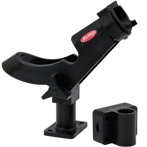 Berkley Boat Rod Holder, Sturdy Polypropylene Construction, Adjustable and Mountable for Ultimate Convenience, Offers Variety of Angled Positions, Sleek Black Design - size: One Size