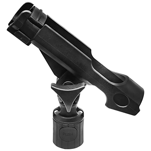 New Upgrade 360 Degrees MiniPort Fishing Rod Holder with Mini Rod Holder,Rod Holder with Track Mounting Base Kit with Installation Accessories and Tools - style: Round Base and Fishing Rod Socket