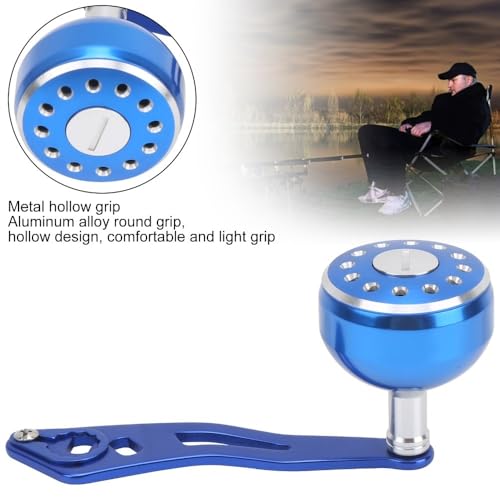 Baitcasting Reel Handle Replacement Parts, Aluminum Alloy Fishing Reel Rocker Arm with 8x5mm Mounting Hole, Lightweight Handle Grip for Baitcasting Reel Repair - color: Blue
