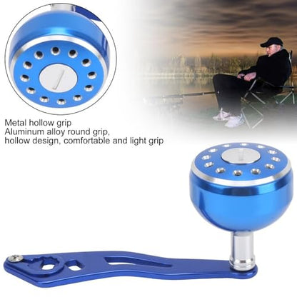 Baitcasting Reel Handle Replacement Parts, Aluminum Alloy Fishing Reel Rocker Arm with 8x5mm Mounting Hole, Lightweight Handle Grip for Baitcasting Reel Repair - color: Blue