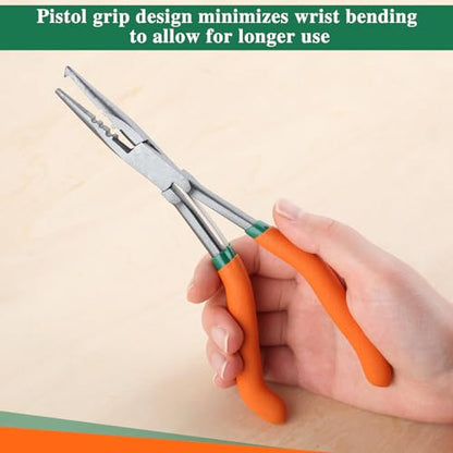 8 Inch Pistol Grip Multi-Function Fishing Pliers with Line Cutter, Hook Remover, Crimper, Split Ring Opener, Aluminum Pipe Crimper, Non-Slip Handles, Saltwater Resistant - style: 8"-Pistol Grip