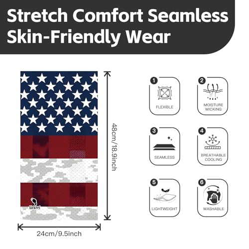Summer Cooling Neck Gaiter UV 50+ Sun Protection Breathable Mesh Face Mask - color: 5pcs-flag-4