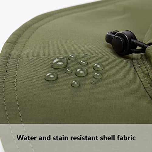 BASSDASH UPF 50+ Sun Fishing Hat Water Resistant with Detachable Neck Flap - color: Army Green - Big Head Size