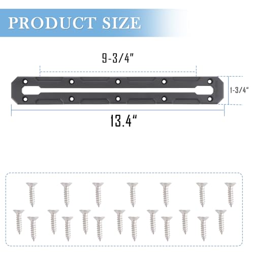 VTurboWay 2 Pcs 13.4" Low Profile Track, Kayak Track for Fishing Rod Holder, Kayak Gear Track Accessories, Reinforced Marine Nylon, Free Installation Screws - size: 7.4" (Pack of 2)