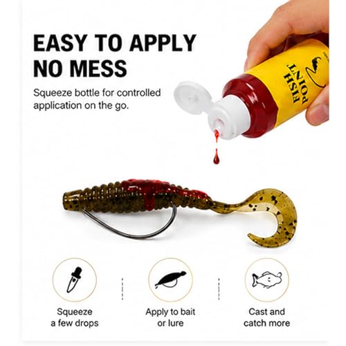 Concentrated Fish Attractant Liquid, Red Worm Fishing Scent Spray for Bait & Lures, 100ml Fish Bait Additive for Trout, Bass, Panfish, Lake River Dock & Freshwater Fishing Gear - color: 1PC