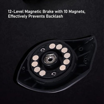 Metal + Nylon Baitcasting Reel - 7.2:1 High-Speed, Metal Spool, Dual Magnetic Brake, 8kg Drag, Long-Casting Anti-Backlash Lure Reel for Bass & Multi-Species Fishing - color: Black