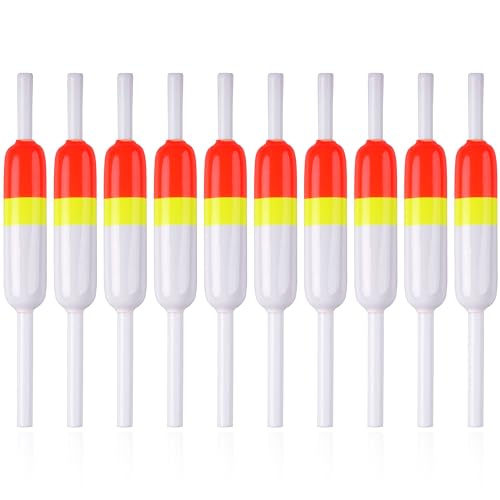 SILANON Slip Bobbers Fishing Floats and Bobbers Balsa Wood Slip Bobbers Floats Spring Bobbers for Crappie Catfish Trout Panfish Walleyes Fishing Bobbers 10pcs - color: 2.44in X 0.59in X 5in - 10pcs