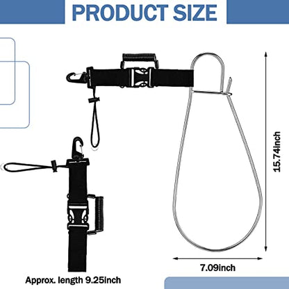 Sotiff 4 Pieces Fishing Stringer Clips, Heavy Duty Fish Stringer Holder Stainless Steel Snap Hook Lanyard Quick Release Fish Lock for Spearfishing Kayak Fishing Diving Bass - color: Black
