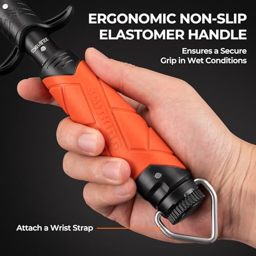 KastKing Paradox 11" Stainless Steel Lip Grip with Integrated Scale, Corrosion-Resistant, Non-Slip Handle, Swivel Jaws, 32lbs Scale Design, Durable Fishing Tool for Safe, Easy Catch & Release - style: C: 11'' Lip Grip with Scale