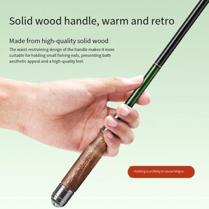 -for Compact for Mini Fishing Rod 1.2m-1.8m, Lightweight Carbon Fiber Portable Travel Pole with 28cm Storage Size for Pocket, Green