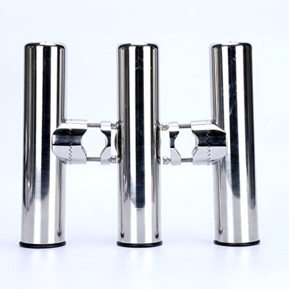 Amarine Made Boat 4pcs Fishing Rod Holder, Stainless Rail Mount Clamp on Rod Holder, Adjustable Fishing Pole Holder for Rails 7/8" to 1"