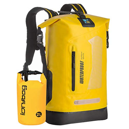 IDRYBAG Waterproof Backpack for Men 20L/30L/40L, Floating Dry Bag Kayak, Dry Backpack Hiking - color: Yellow, size: 20L