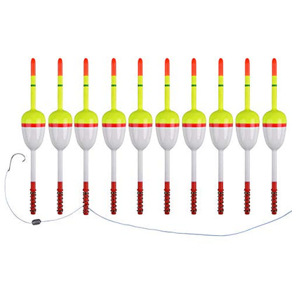 AGOOL Slip Bobbers Wood Fishing Floats and Bobbers Spring Bobbers Stick Slip Bobbers for Crappie Fishing Bobbers for Crappie Panfish Walleyes Trout Bass Fishing 5/10pcs - color: 1.57 x 0.91 x 5.63 inch - 10pcs